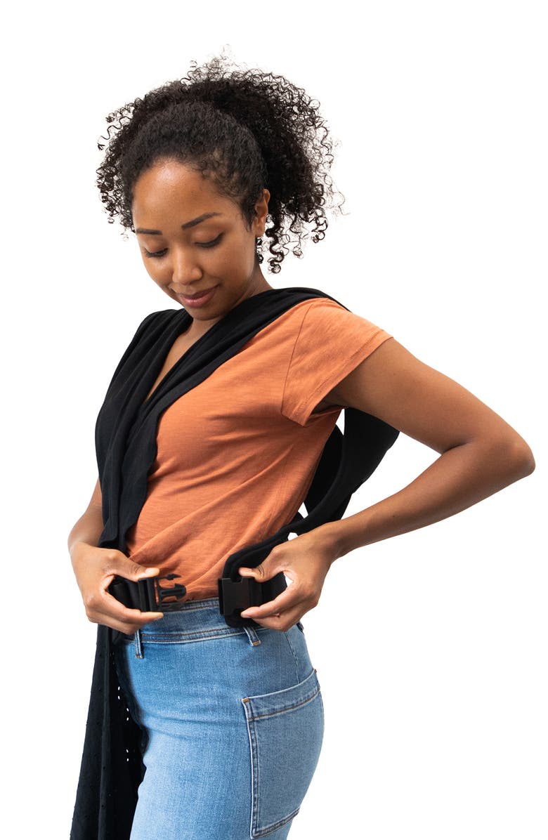 MOBY Embroidered Eyelet Easy-Wrap Baby Carrier, Alternate, color, Black