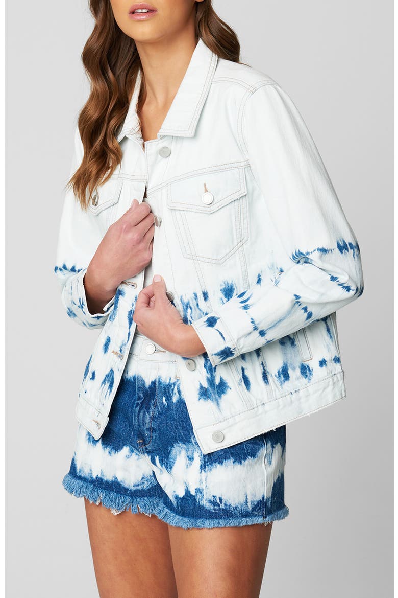 Bleach Tie Dye Denim Trucker Jacket, Alternate, color, MANIC MONDAY