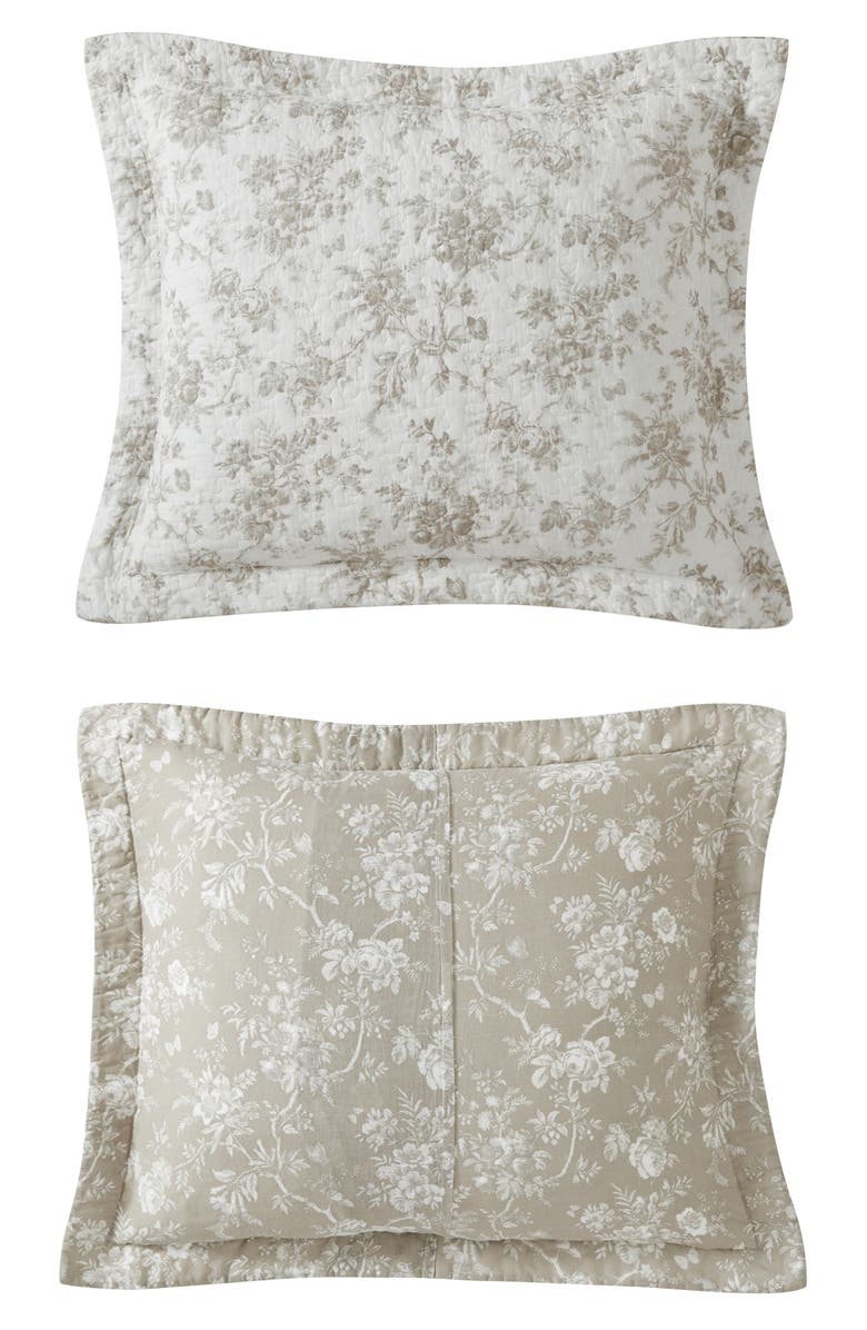 Laura Ashley Walled Garden Quilt & Sham Set, Alternate, color, Mocha