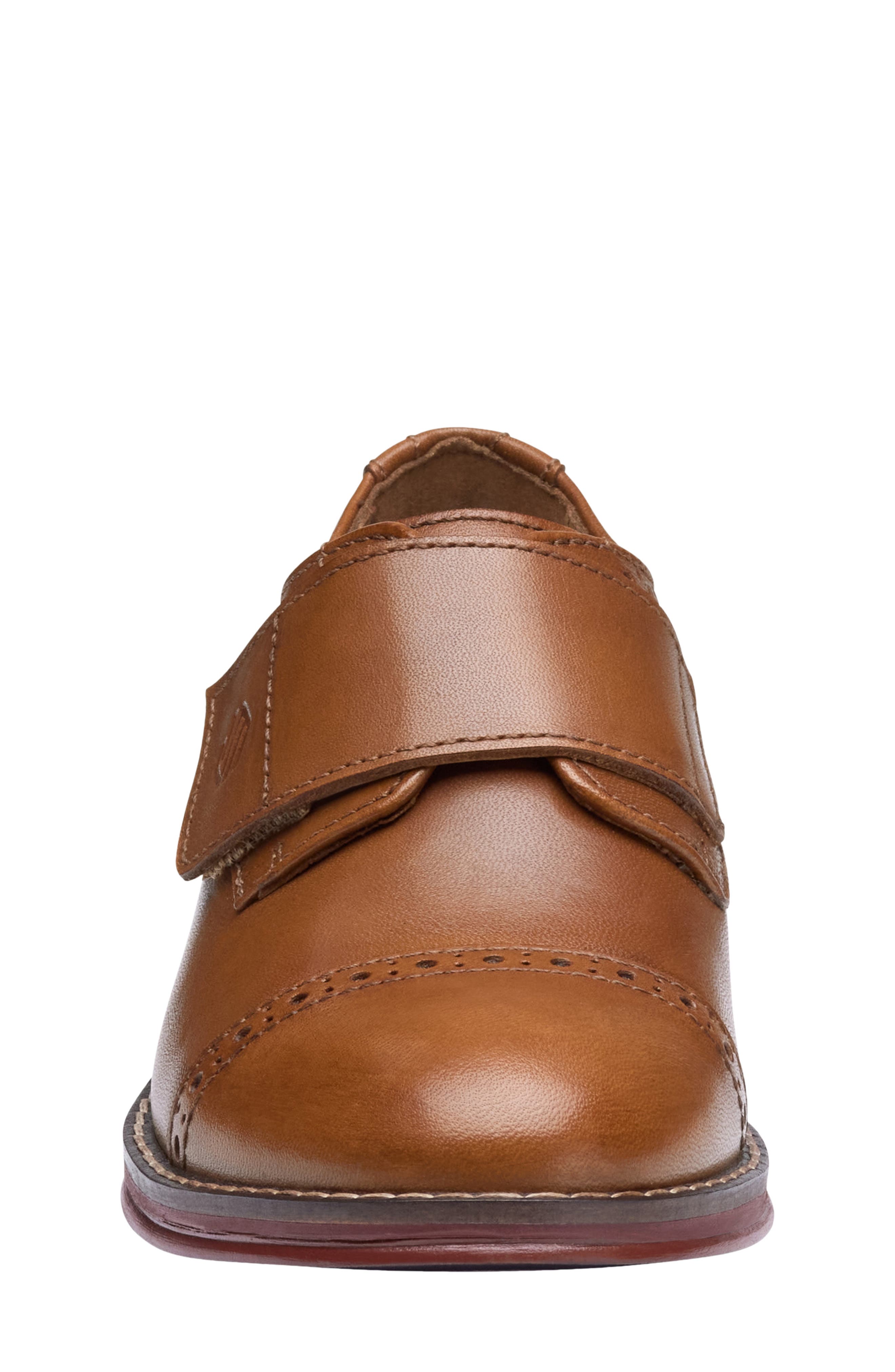 Kids' Conard Cap Toe Monk Strap Shoe, Alternate, color, TAN FULL GRAIN