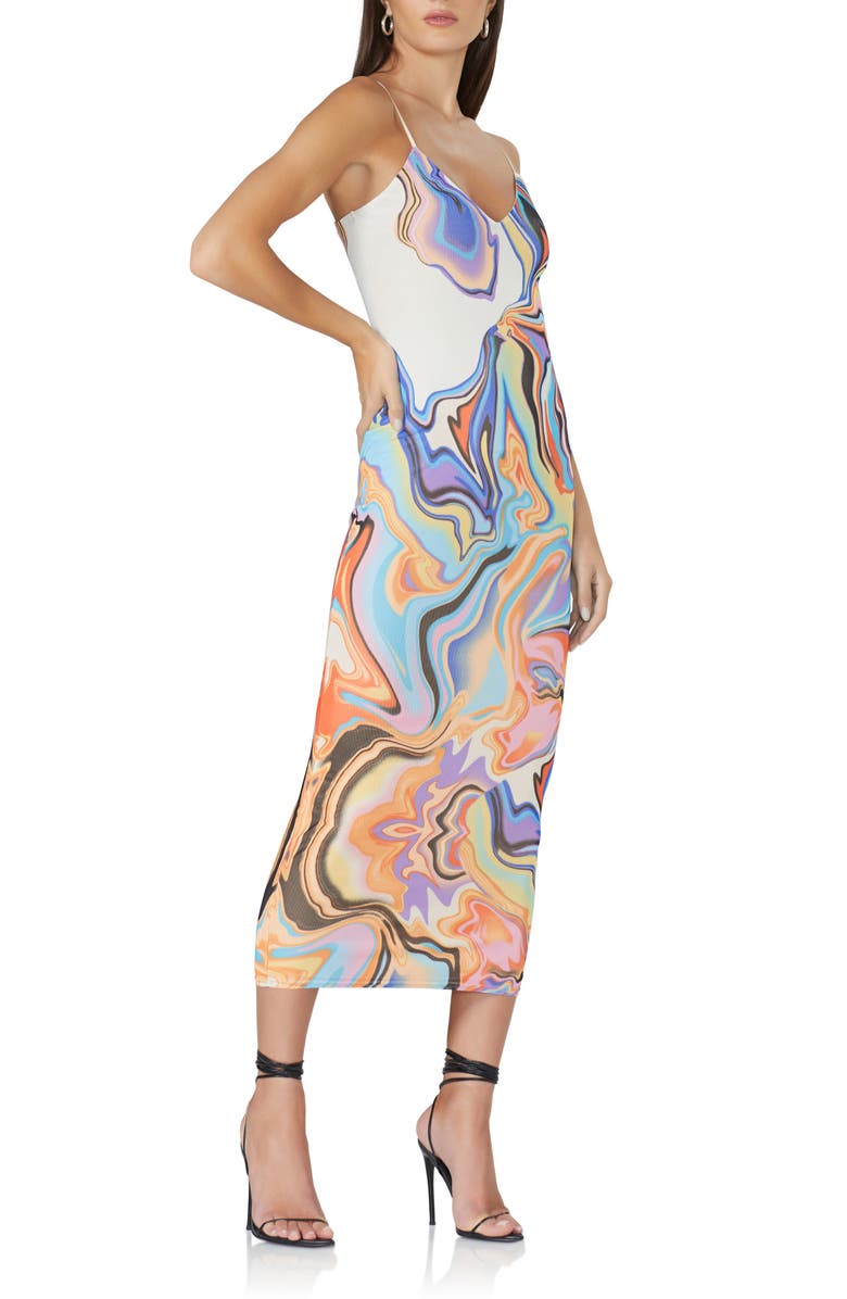 AFRM Amina Mesh Midi Dress, Alternate, color, 