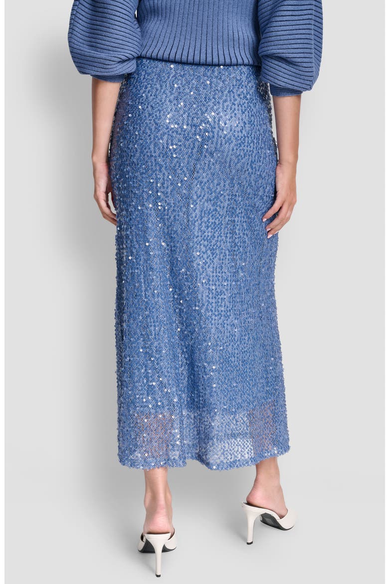 Pull-On Sequin Midi Skirt, Alternate, color, LIBERTY SKY