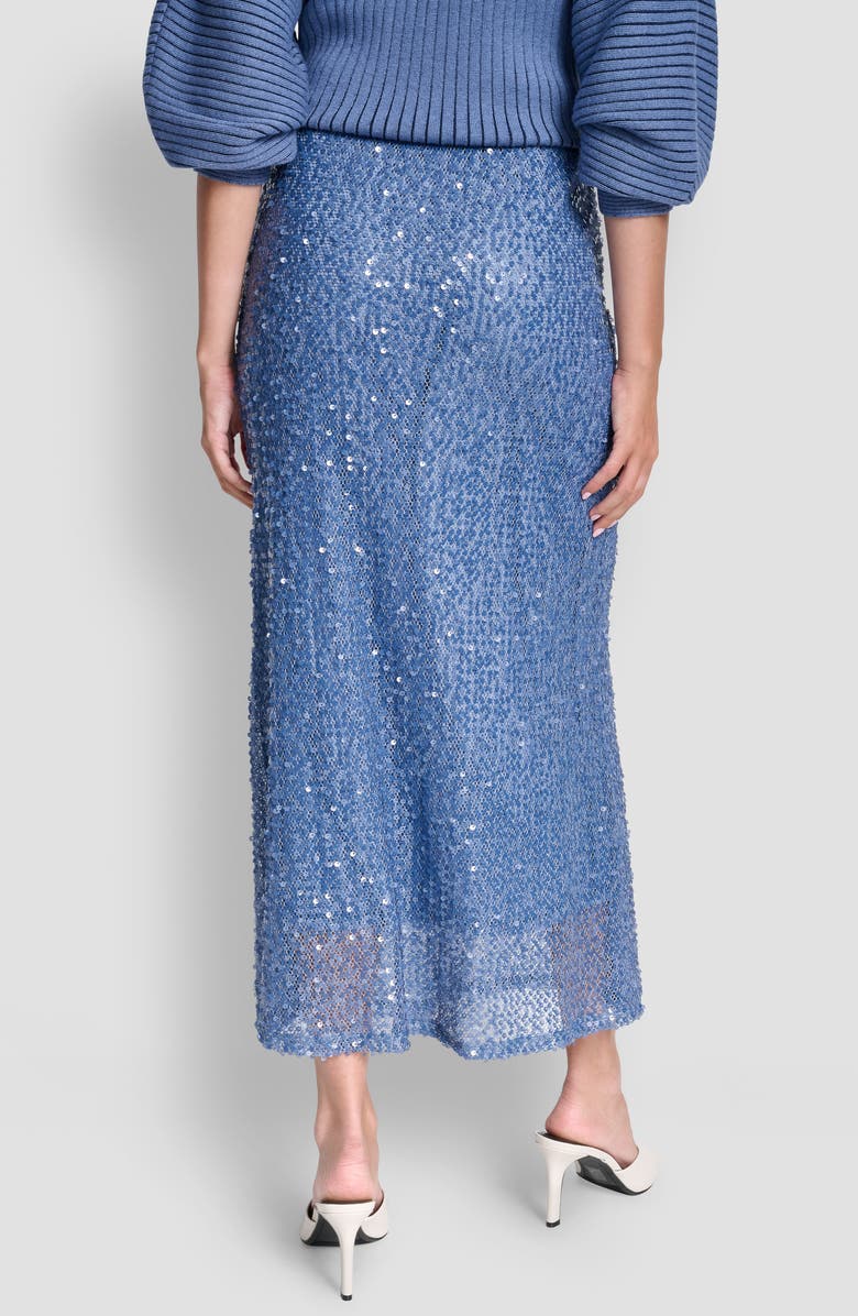 DKNY Pull-On Sequin Midi Skirt, Alternate, color, Liberty Sky