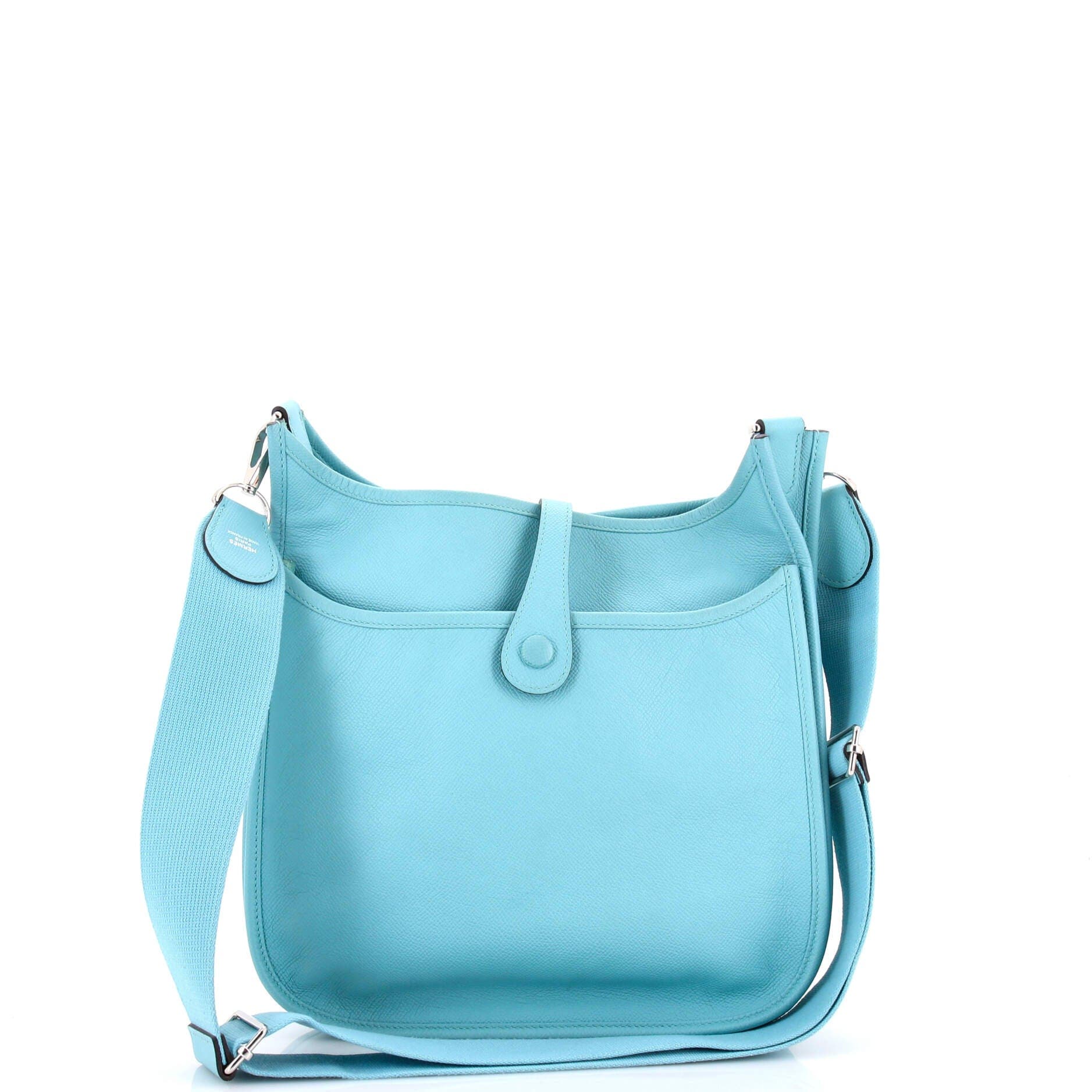 Pre-Owned Hermes Evelyne Bag Gen III Epsom PM, Alternate, color, Bleu Atoll