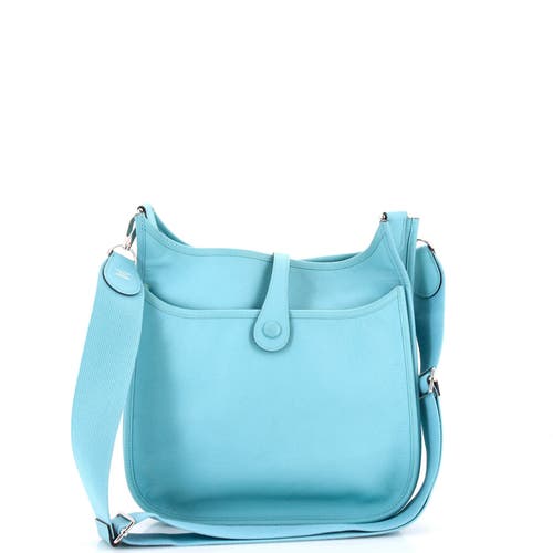 Pre-owned Hermes  Hermes Evelyne Bag Gen Iii Epsom Pm In Blue