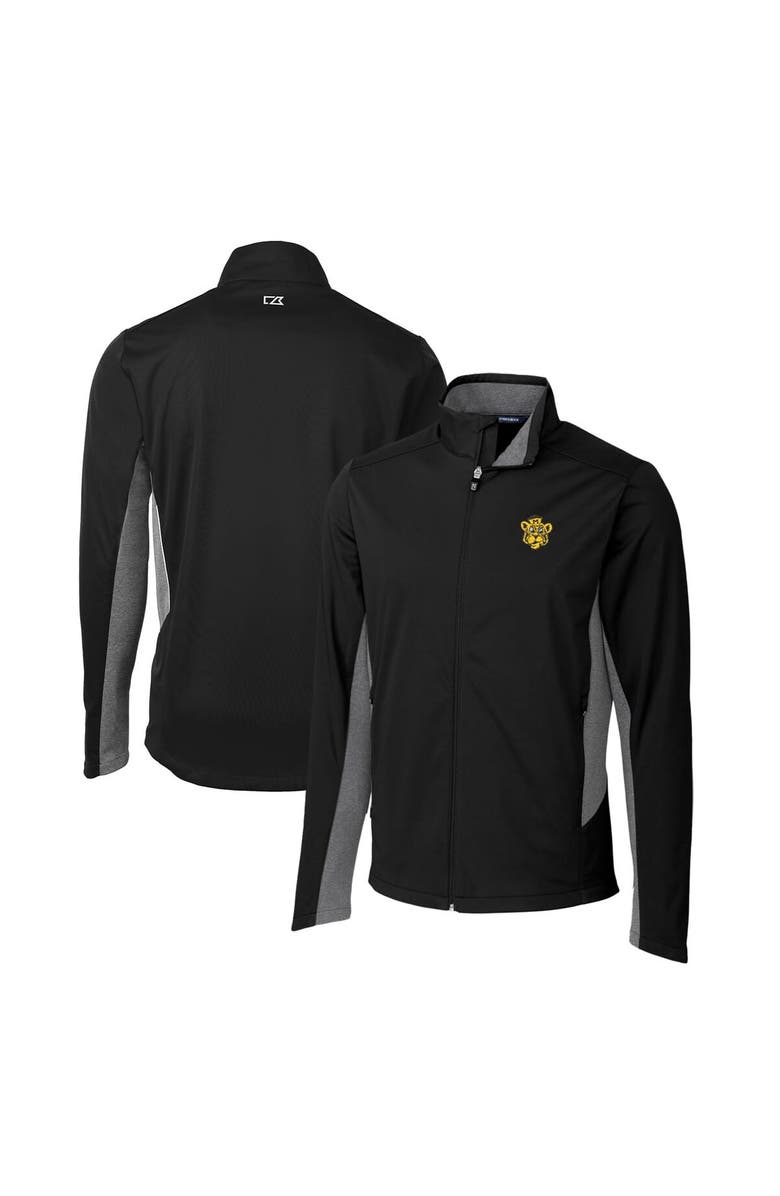 Cutter & Buck Men's Cutter & Buck Black Missouri Tigers Navigate Softshell Full-Zip Jacket, Alternate, color,