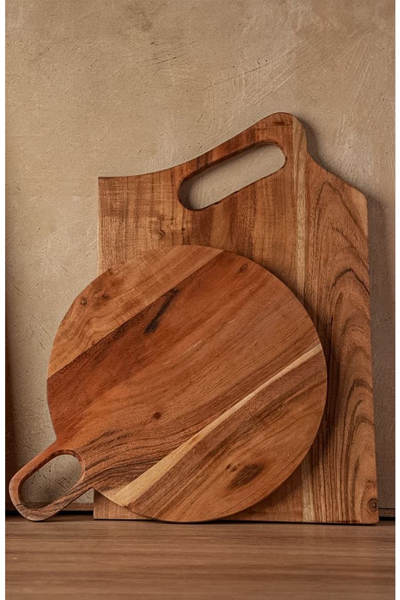 Acacia Circle Serving Board, Alternate, color, Brown