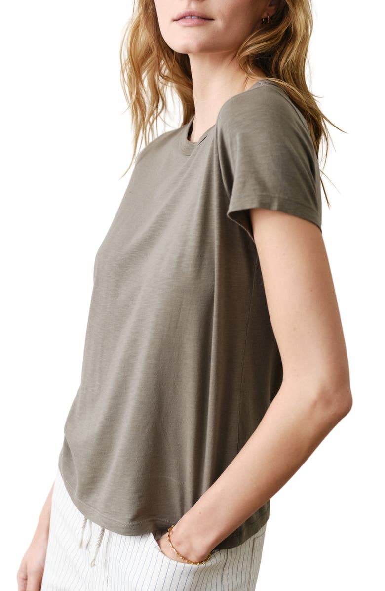 Marine Layer Tried & True Crewneck T-Shirt, Alternate, color, Faded Olive