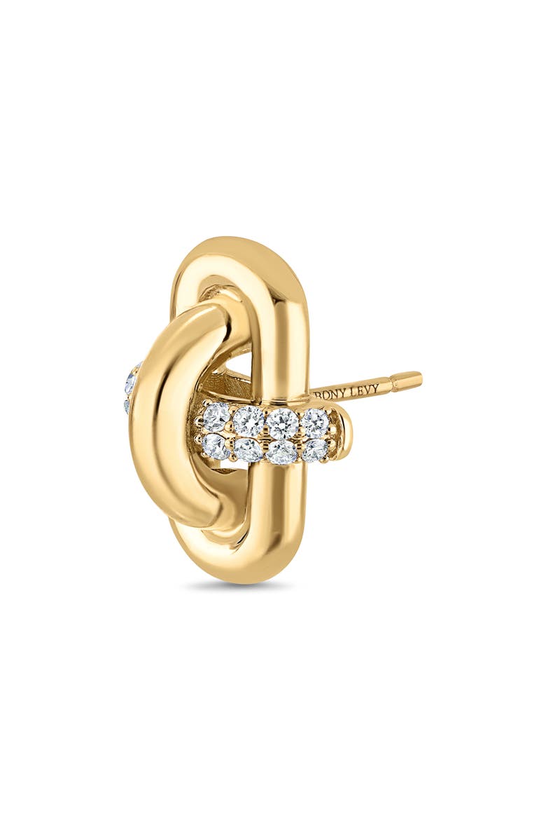 Varda 18k Gold Diamond Link Stud Earrings, Alternate, color, 18K YELLOW GOLD