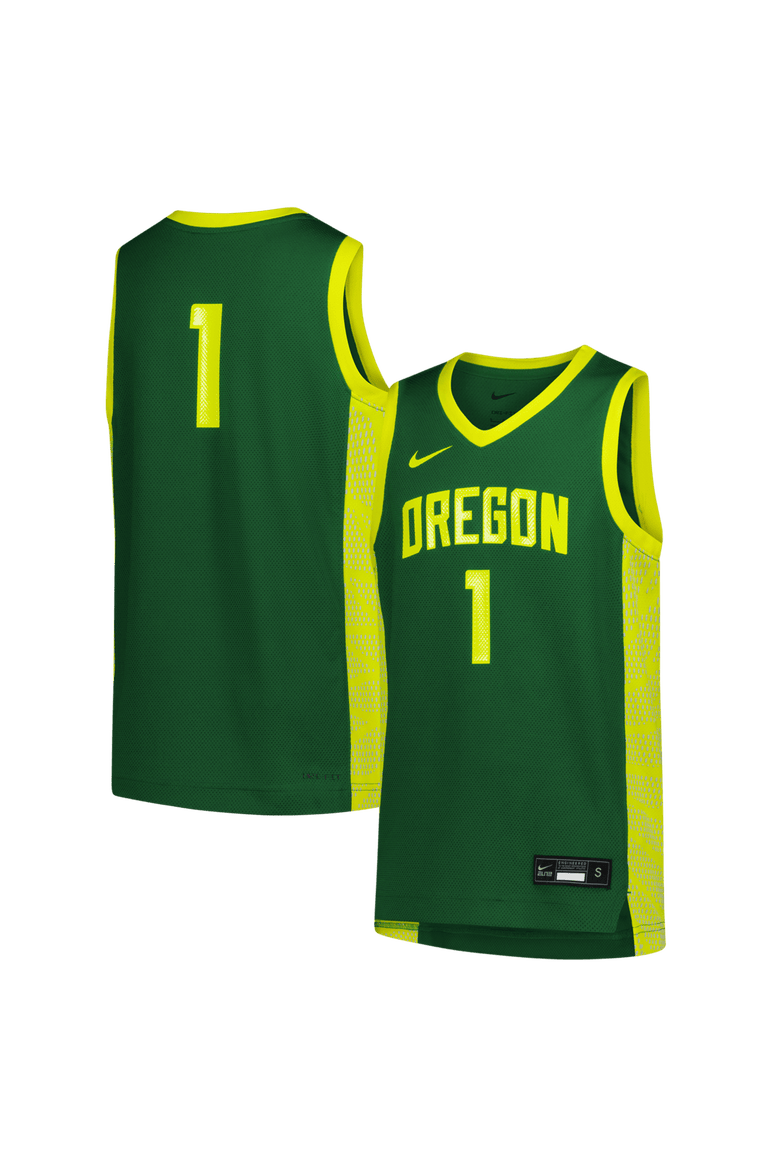 Youth Nike #1 Green Oregon Ducks Replica Basketball Jersey, Main, color, Green
