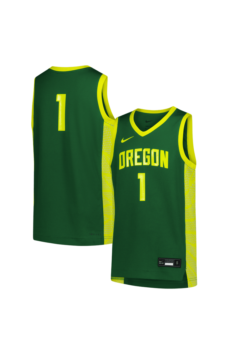 Nike Youth Nike #1 Green Oregon Ducks Replica Basketball Jersey, Main, color, Green