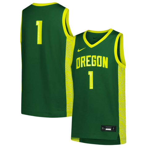 Youth Nike #1 Green Oregon Ducks Replica Basketball Jersey