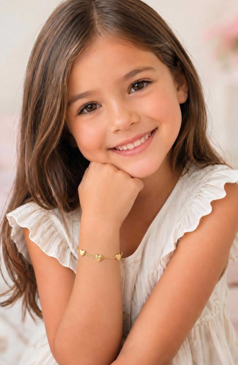 Lily Nily Puffed Heart Bracelet, Alternate, color, Gold