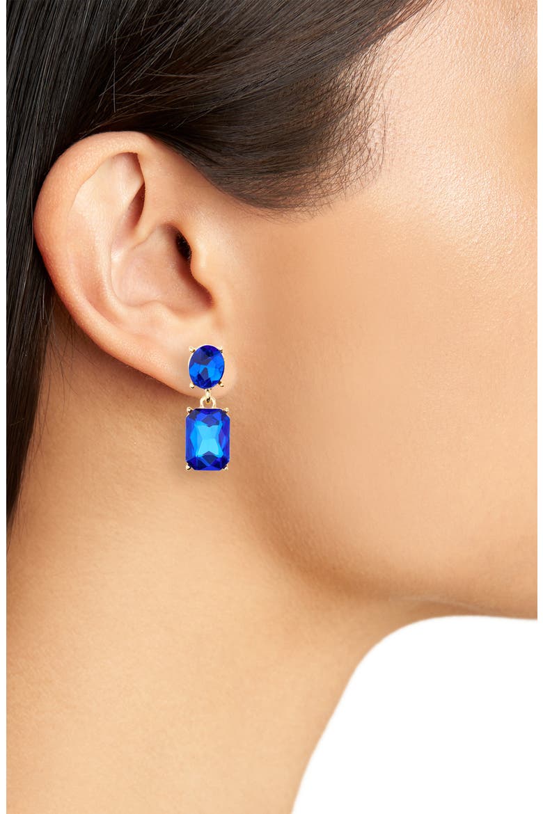 Crystal Drop Earrings, Alternate, color, BLUE