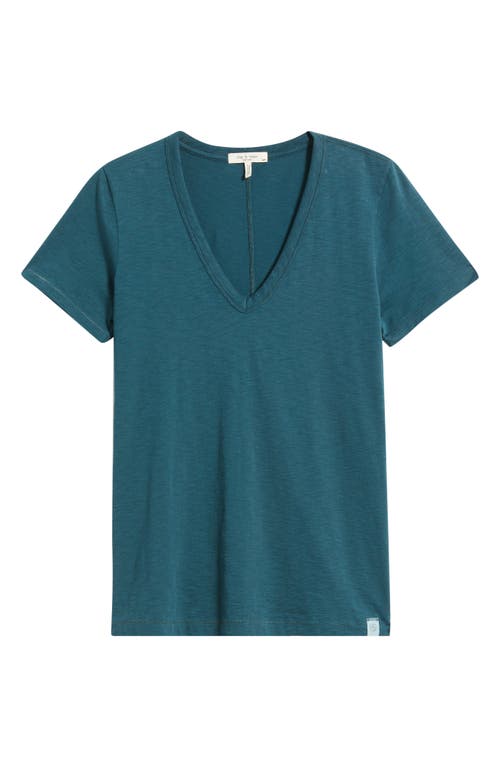 Rag & Bone The Vee Slub Cotton T-shirt In Green