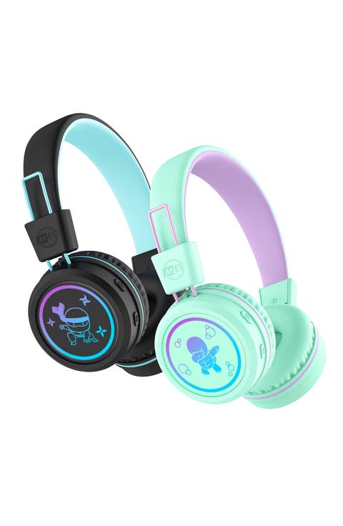 KidJamz KJ55BT (2 Pack) Bluetooth Wireless Headphones for Kids w/ LED Lights