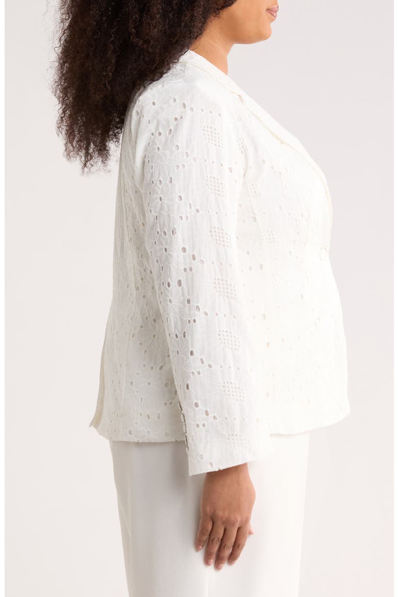 Eyelet Lace Blazer, Alternate, color, ULTRA WHITE