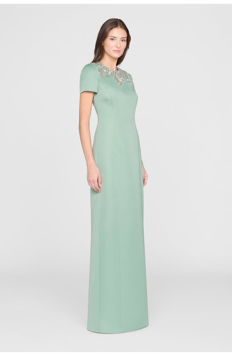 Theia Sorelia Floral Beaded Gown, Alternate, color, Whispering Sage