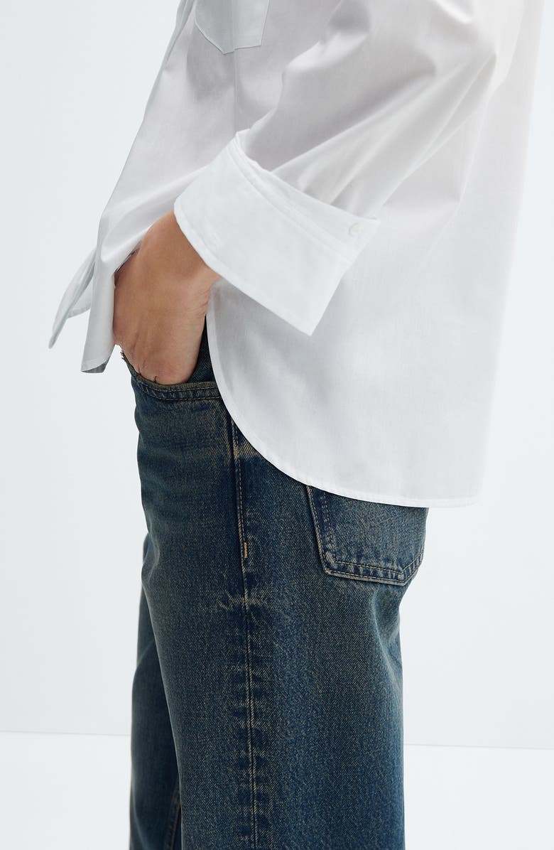 MANGO Band Collar Button-Up Shirt, Alternate, color, 