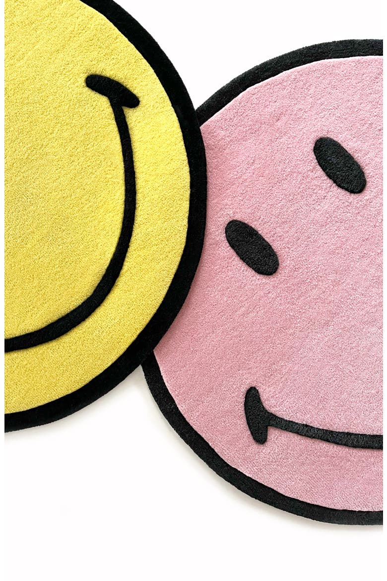 Smiley Rug, Alternate, color, PINK