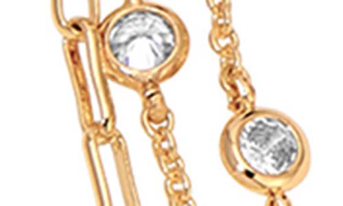 Ettika Faux Pearl & Crystal Layered Station Necklace In Gold