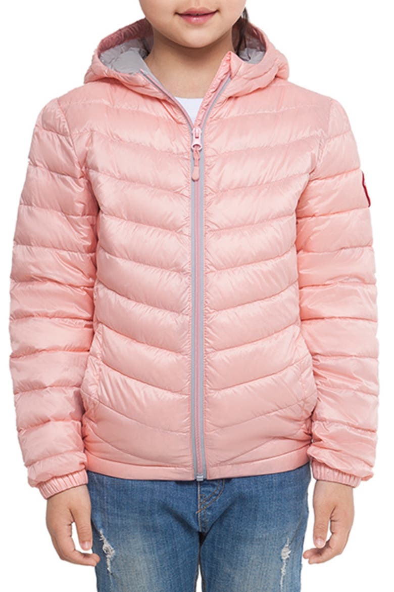 Kids' Ultra Light Quilt Packable Down Jacket, Main, color, Sweet Pink