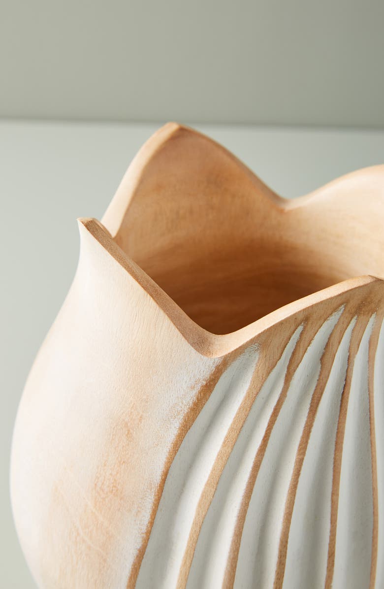 Anthropologie Home Anthropologie Short Lotus Mango Wood Vase, Alternate, color,
