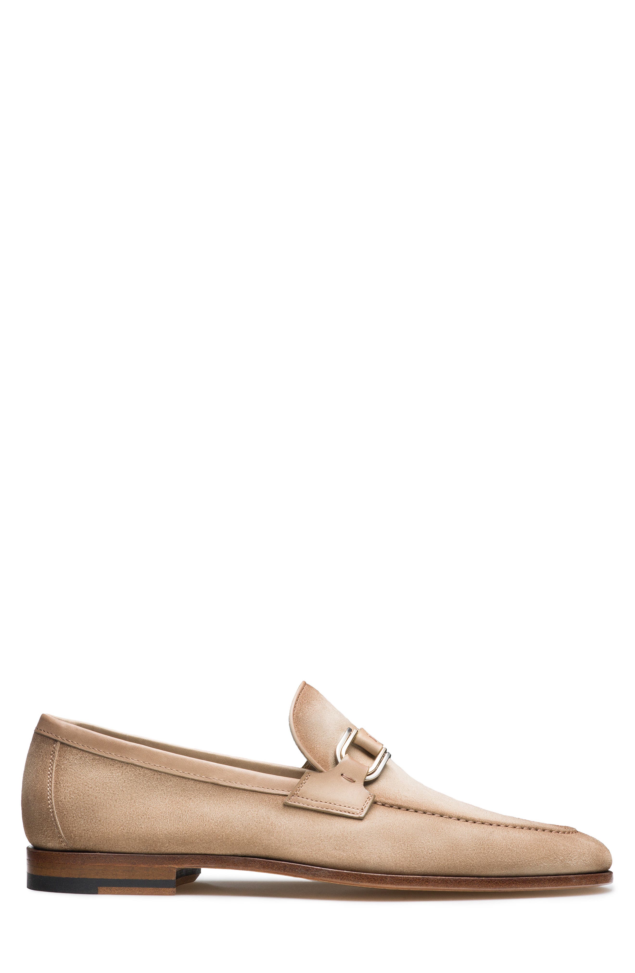 Silvano Buckle Suede Loafer, Alternate, color, TAUPE