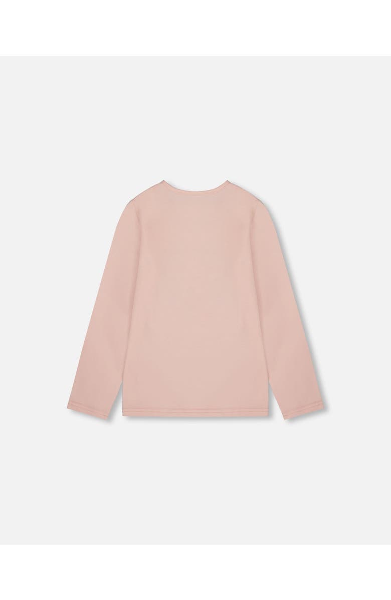 Deux par Deux Organic Cotton Long Sleeve T-Shirt with Big Flowers, Alternate, color, Light Pink
