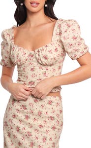 Petal & Pup Annly Puff Sleeve Corset Top