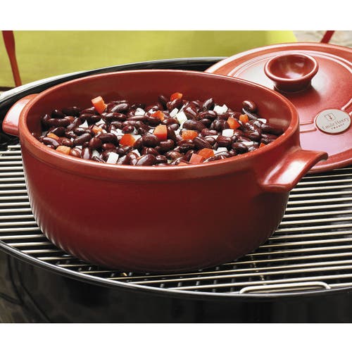 Emile Henry Flame Round Stewpot Dutch Oven, 5.5 Quart In Red