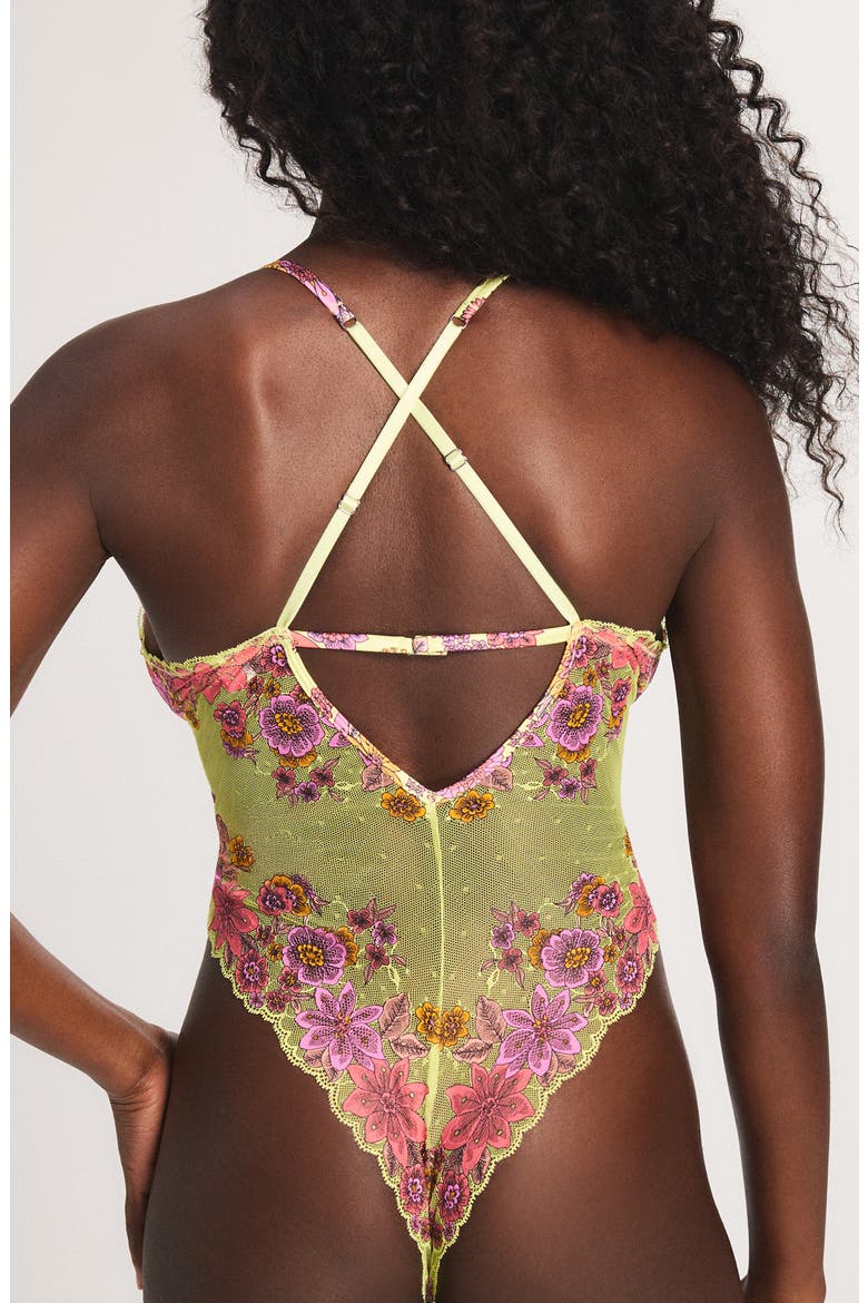 Mod Poppy Lace Teddy, Alternate, color, SUNNY LIME FLORAL PLAY LACE