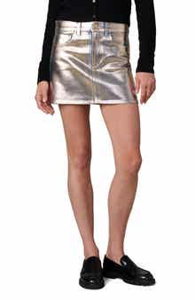 The Tessa Metallic Denim Miniskirt