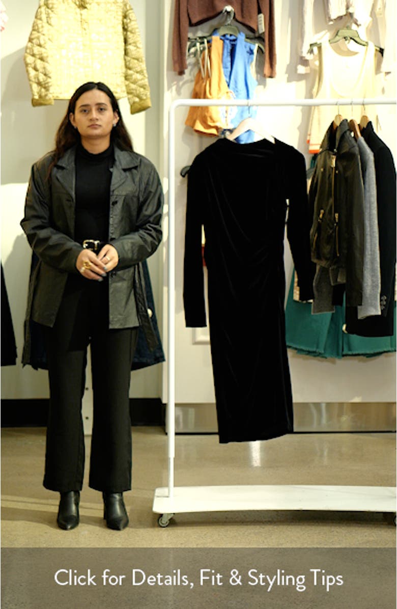 Long Sleeve Asymmetric Velvet Dress, sales video thumbnail