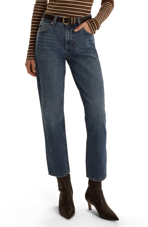 The Dot High Waist Ankle Straight Leg Jeans
