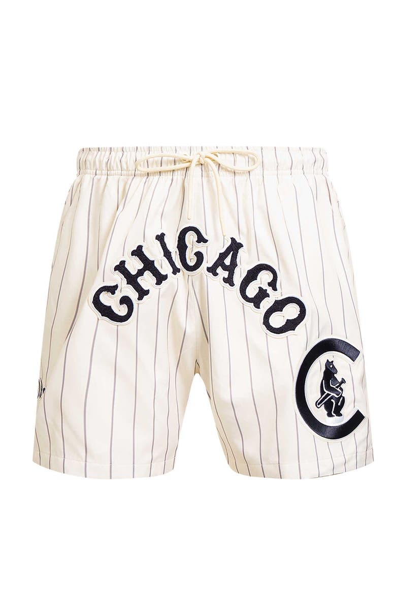 PRO STANDARD Men's Pro Standard Cream Chicago Cubs Pinstripe Retro Classic Woven Shorts, Alternate, color, 
