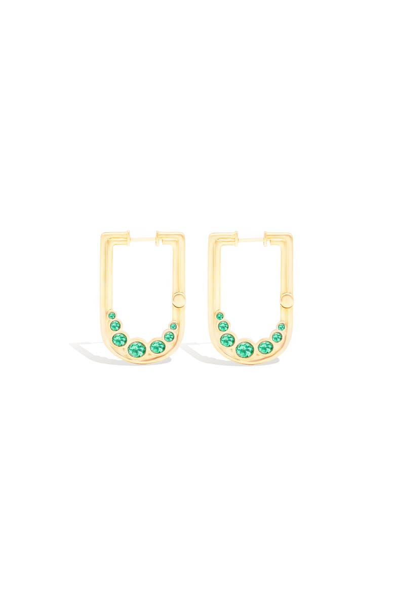 Campbell + Charlotte Evolve Bubble Hoop, Main, color, Emerald-Gold
