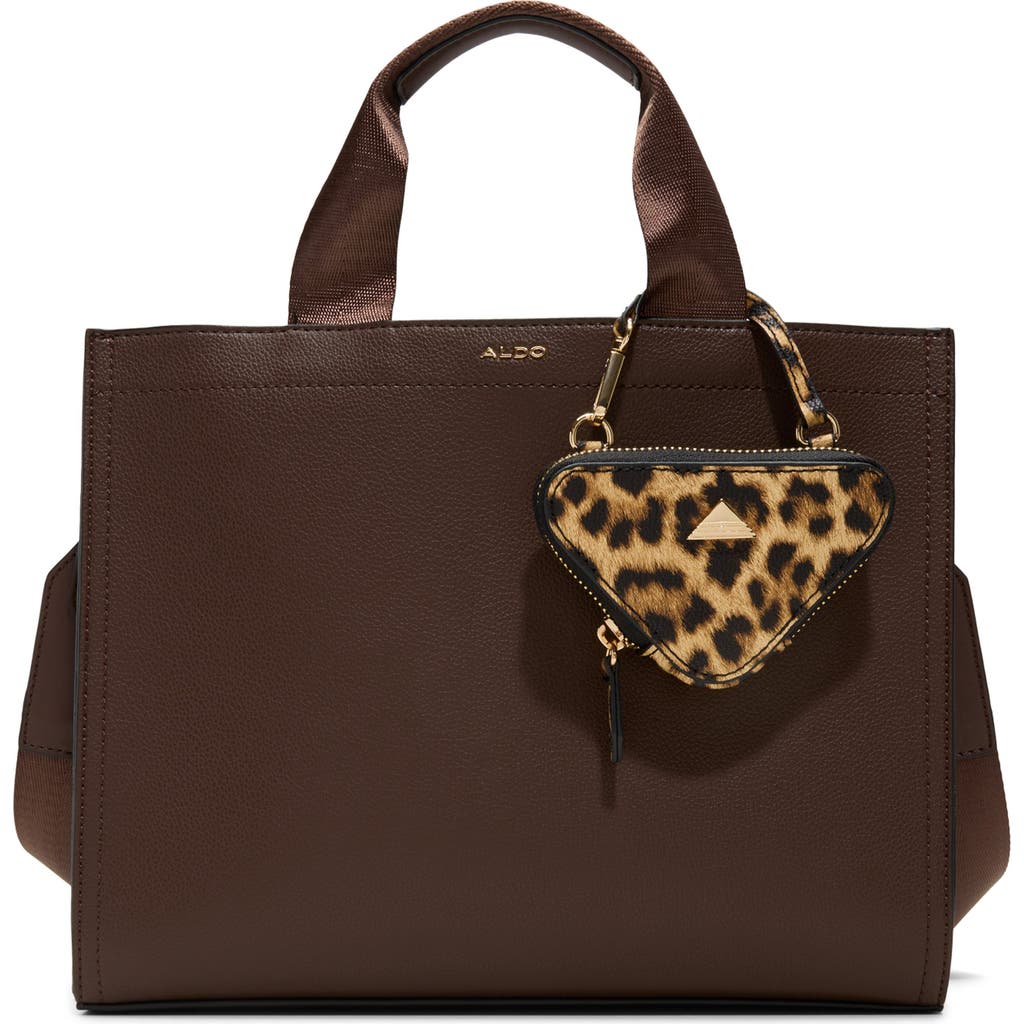 Aldo Faux Leather Satchel In Brown