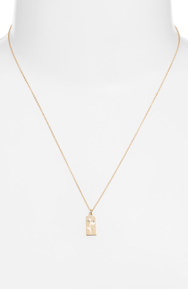 Set & Stones Tawney Birth Flower Pendant Necklace, Alternate, color, Gold / April