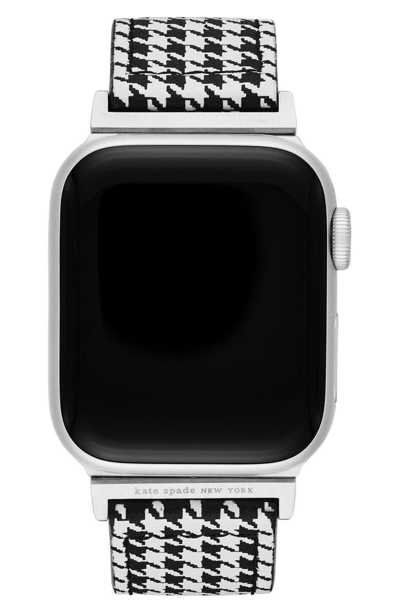 Kate Spade New York floral leather reversible 20mm Apple Watch<sup>®</sup> watchband, Alternate, color, 