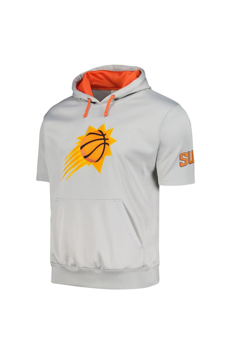FANATICS Men's Fanatics Branded Silver/Orange Phoenix Suns Short Sleeve Pullover Hoodie, Alternate, color, Silver