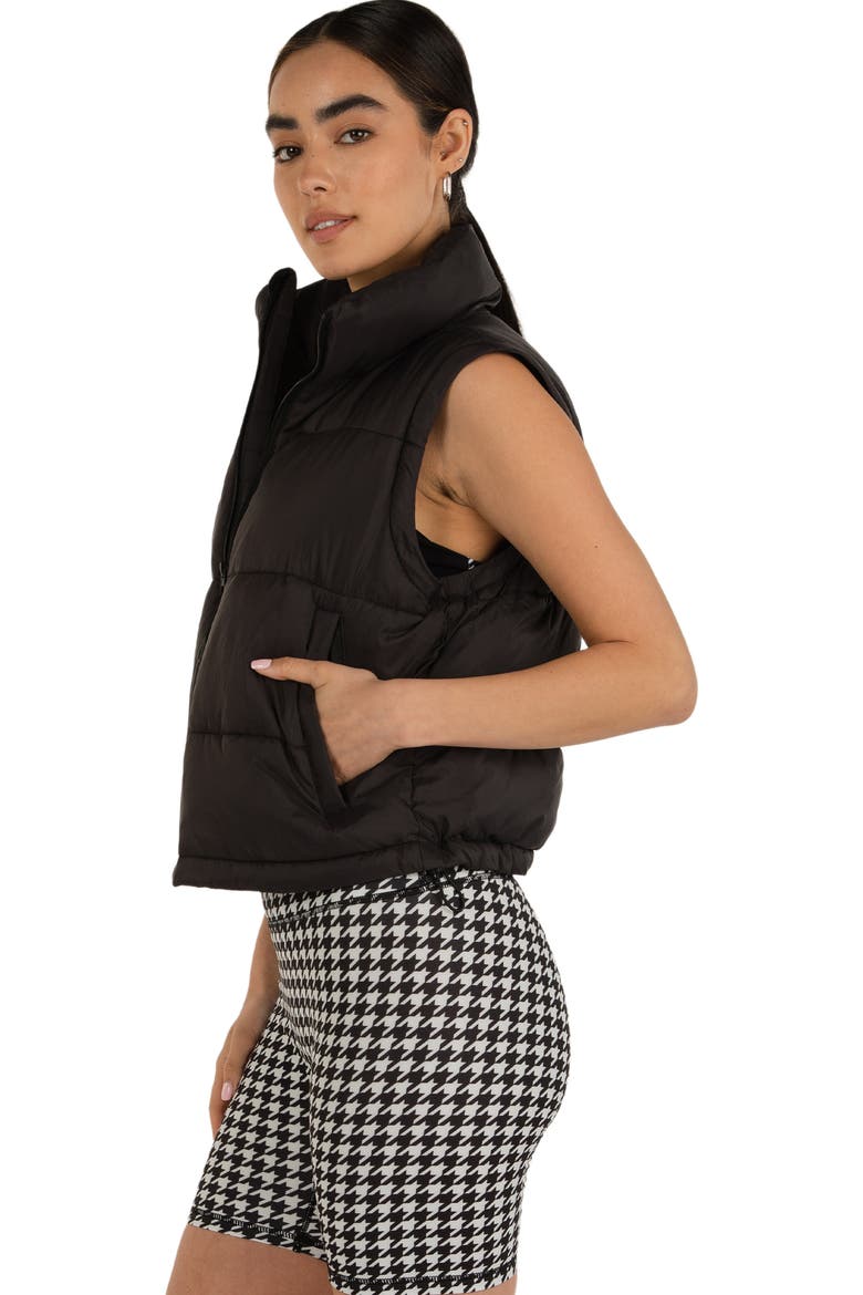 On The Go Puffer Convertible Jacket Vest, Alternate, color, Black