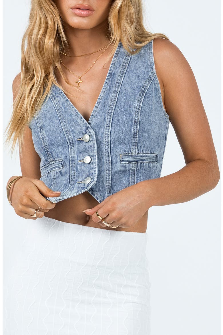 Burrows Denim Vest, Main, color, DENIM BLUE