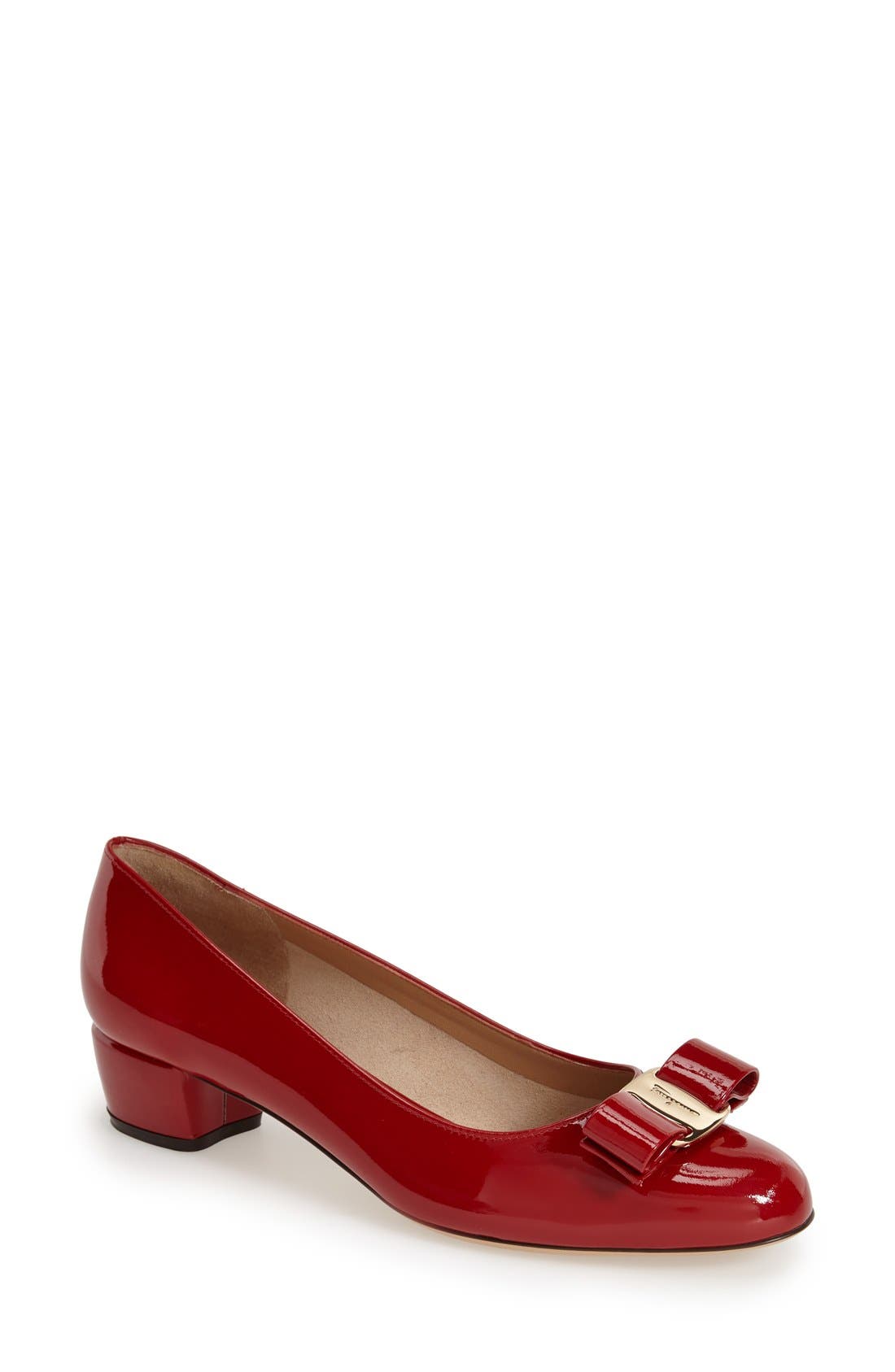 FERRAGAMO Vara Pump, Main, color, Rosso Patent