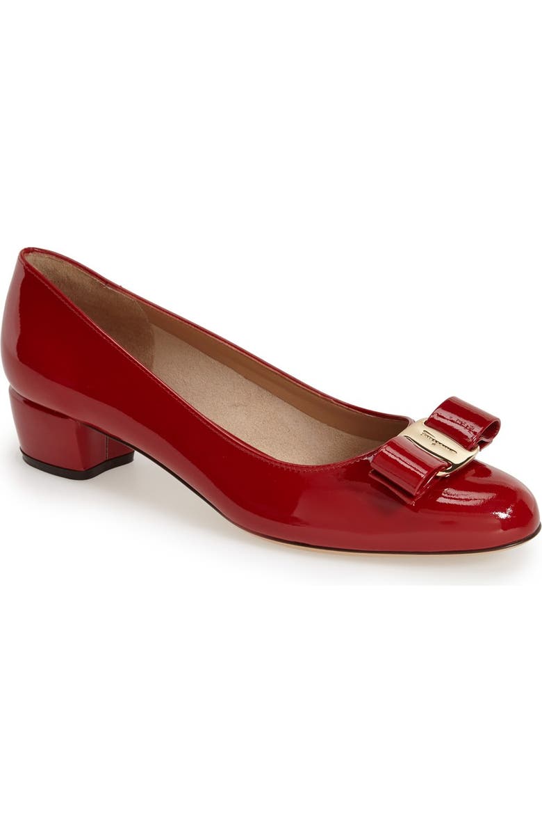 FERRAGAMO Vara Pump, Main, color, Rosso Patent