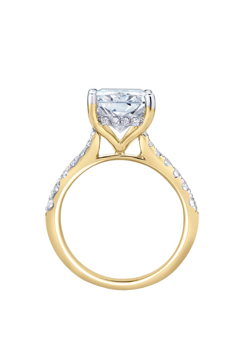 Bayan 14K Yellow Gold Radiant Cut Lab Grown Diamond Hidden Halo Engagement Ring - 5.5 Ct, Alternate, color, 14K Yellow Gold
