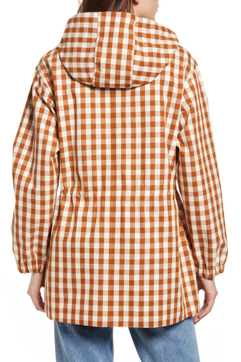 Raincloud Gingham Raincoat, Alternate, color, GOLDEN PECAN