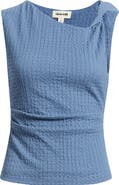 Open Edit Twisted Shoulder Textured Tank