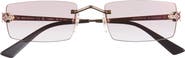Cartier 55mm Rimless Rectangular Sunglasses