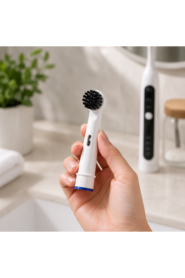Charcoal Infused Bristles Electric Toothbrush Replacement Brush Heads, Alternate, color, White